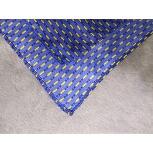 Mens Blue Yellow Geometric Dash Stripe Pocket Square Formal Suit Accessory‎